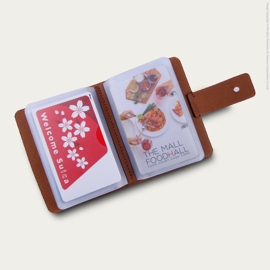 กระเป๋าใส่บัตร หนังแท้ สลักชื่อได้ Leather Bi-Fold Card Cover