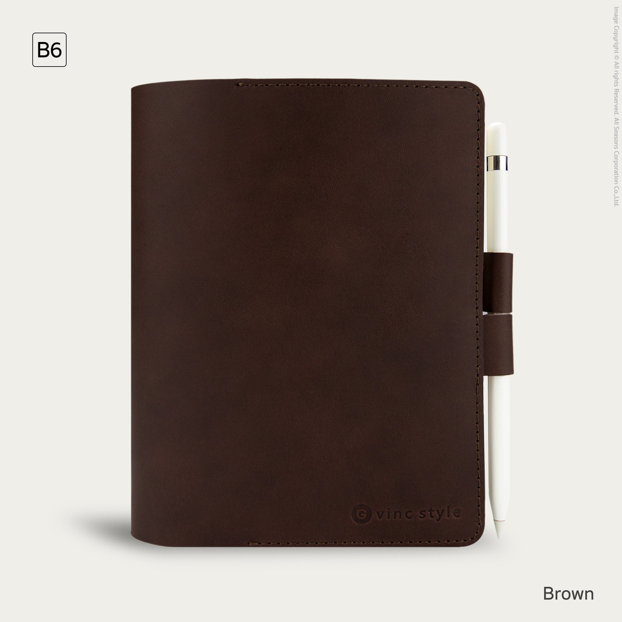 Leather Pen Lock Notebook (M) B6