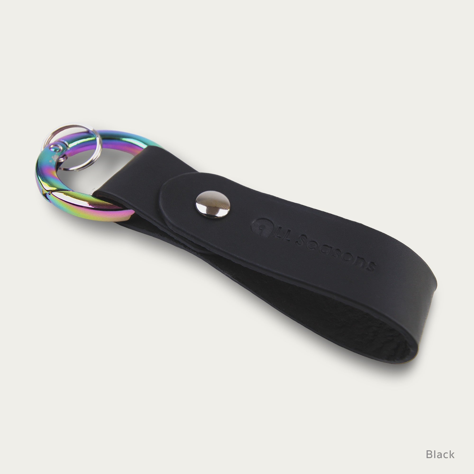 A Rainbow Circular Keychain [Smooth Leather] V.3