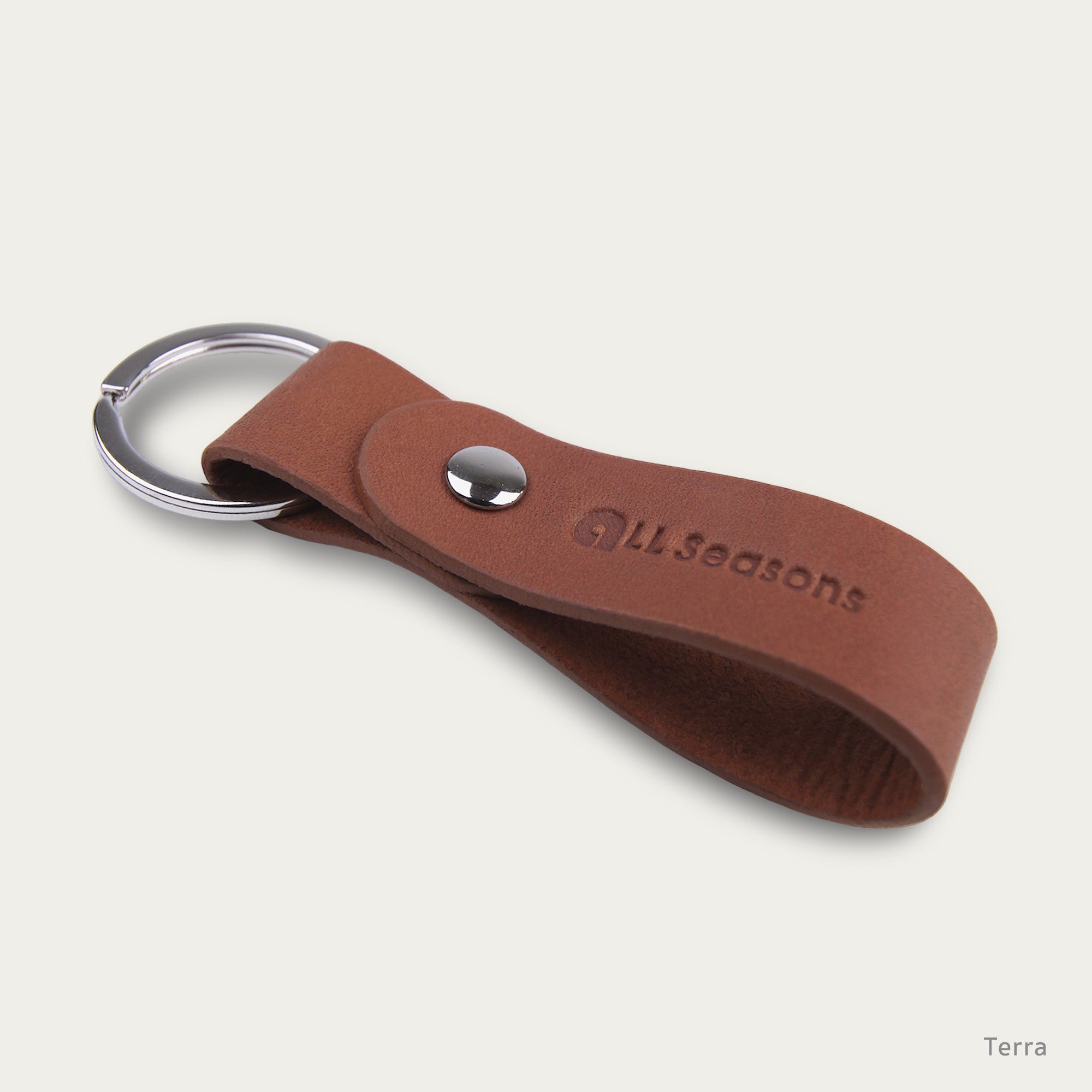 Simple Flat Round Keychain [Mill Grain Leather] V.8