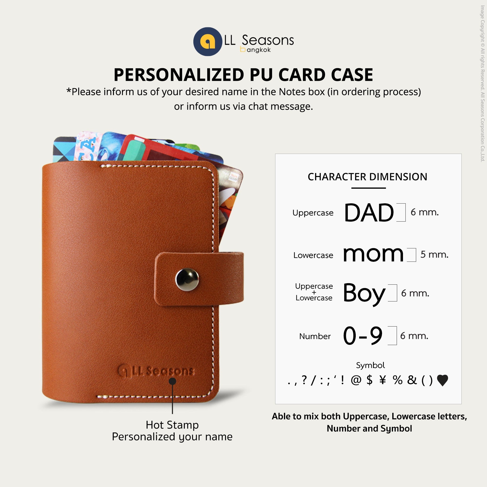 Personalized PU Bifold Card Holder V.1
