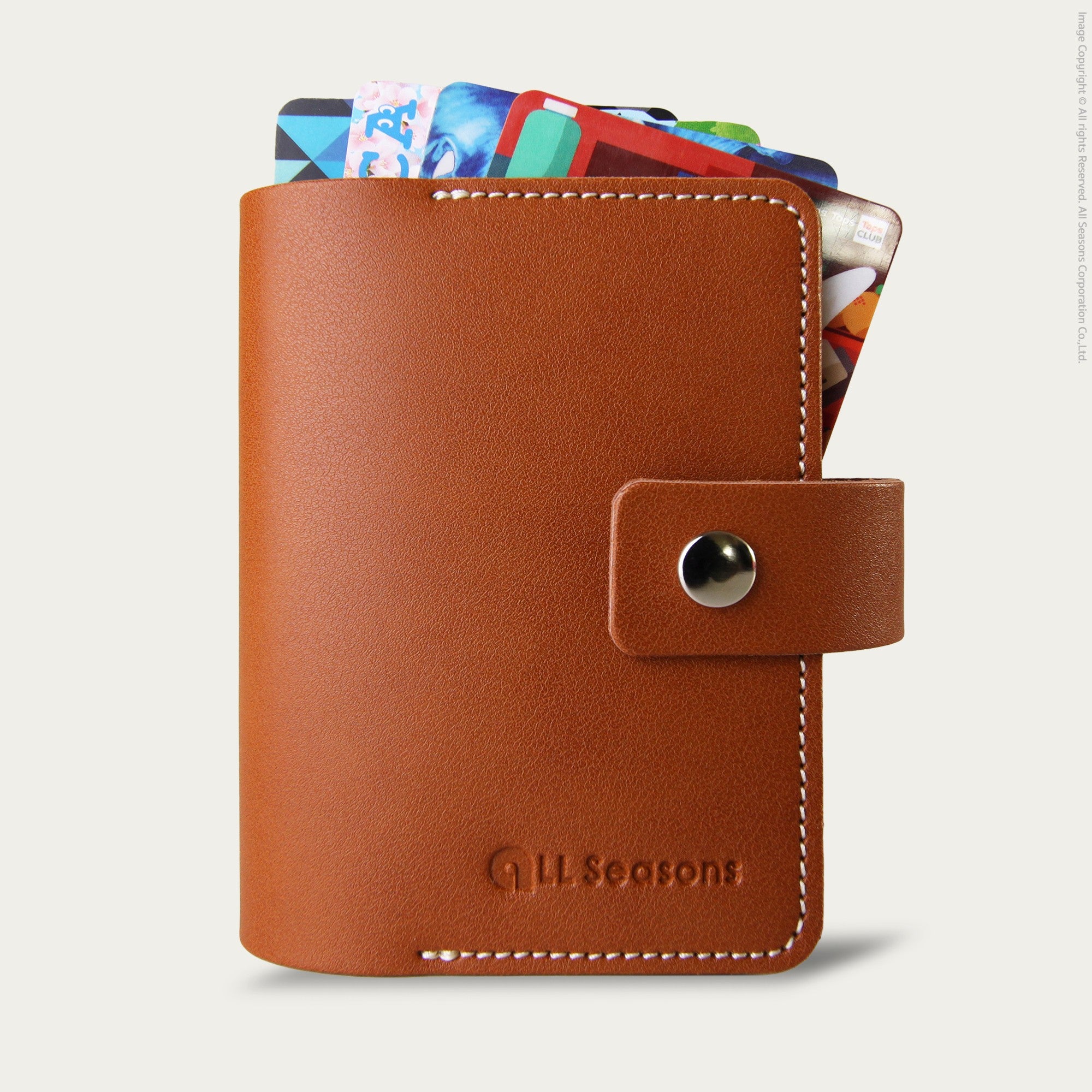 กระเป๋าใส่บัตร สลักชื่อฟรี หนังเทียม Personalized PU Bifold Card Holder V.1