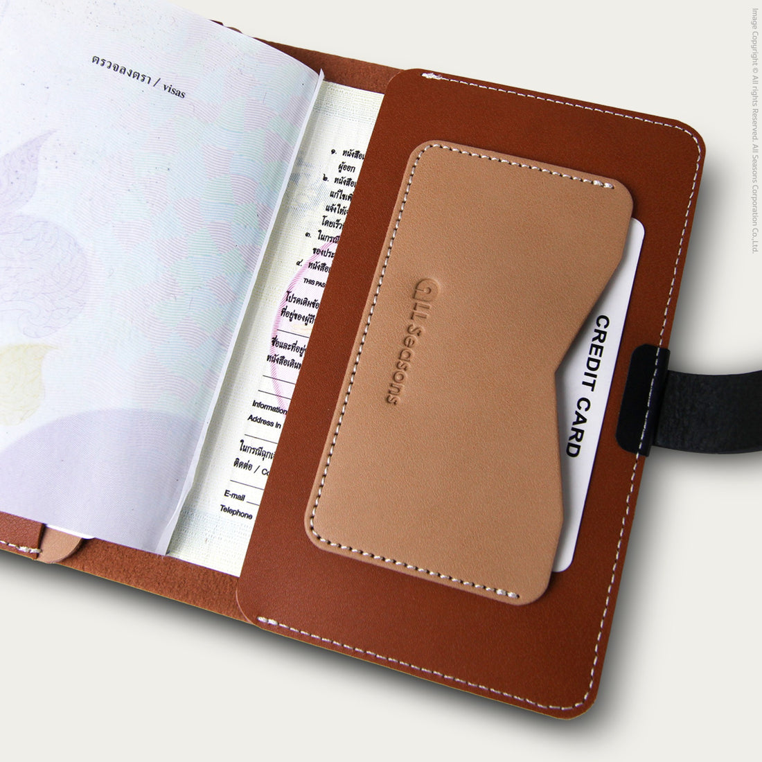 กระเป๋าใส่หนังสือเดินทาง หนังเทียม PU สลักชื่อได้ Pu Passport Holder V.2