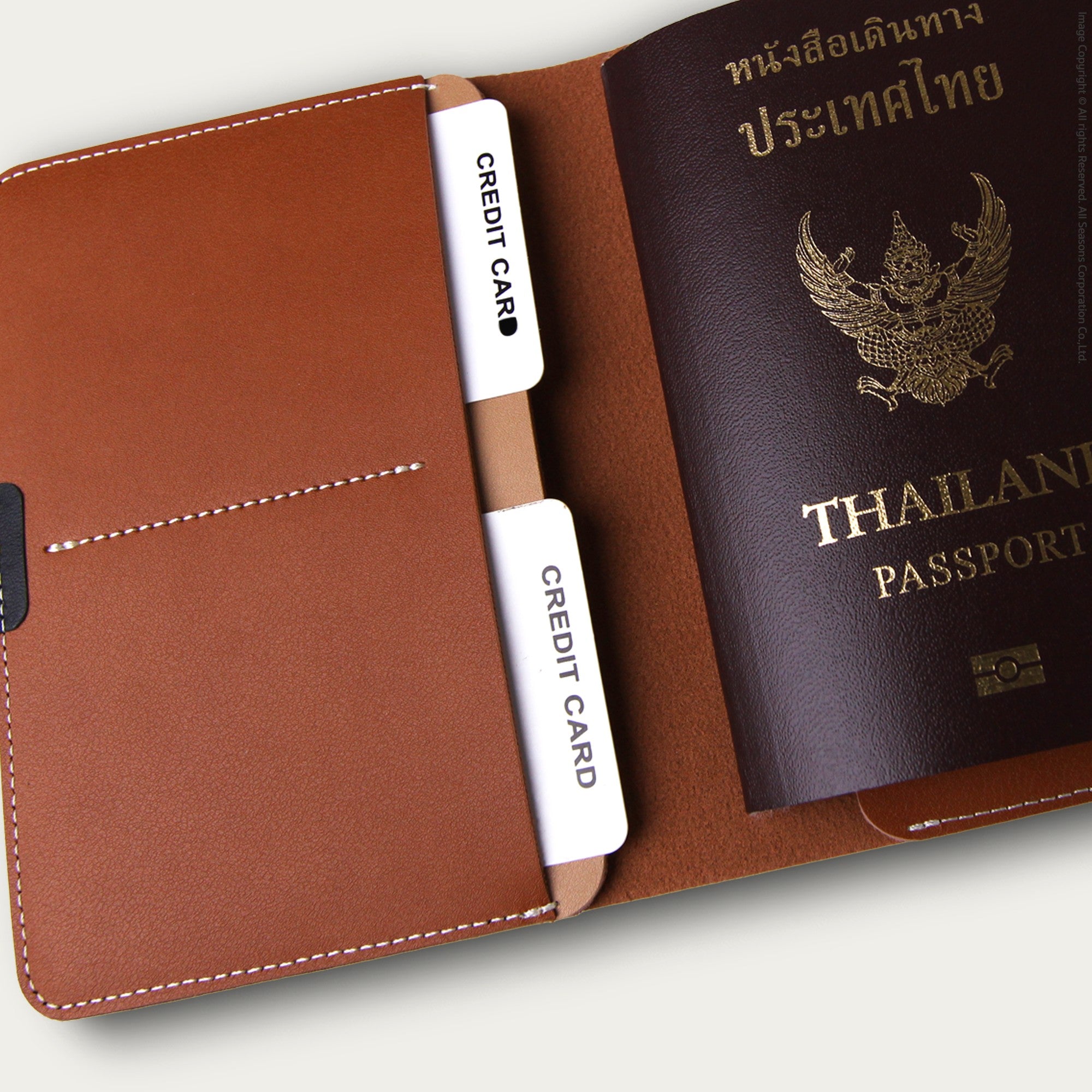 กระเป๋าใส่หนังสือเดินทาง หนังเทียม PU สลักชื่อได้ Pu Passport Holder V.2